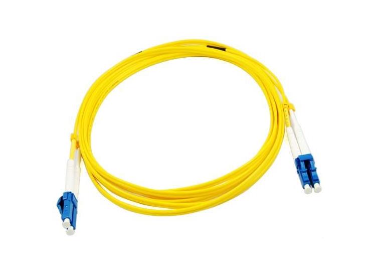Snor LC duplex UPC OS2, 2,0m 9/125µm. Farge gul