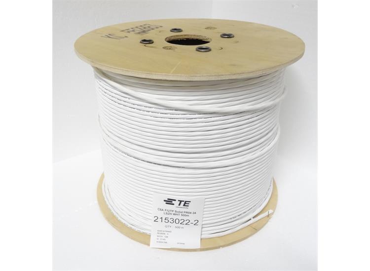 Kabel Kat6A F/FTP NET LSZH Hvit rull: 500m D.klasse